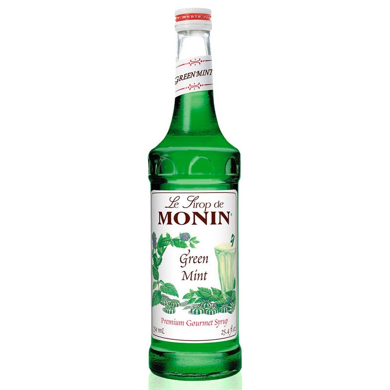 Monin - Green Mint Syrup, Bold Peppermint Coolness, Natural Flavors, Great for Smoothies, Sodas, Cocktails, and Teas, Non-GMO, Gluten-Free (750 ml) - Image 1